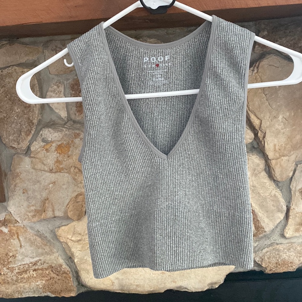Grey thermal crop top